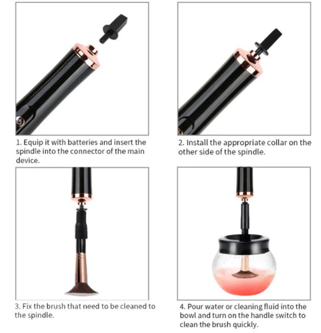 Aura Sonic Electric Makeup Brush Cleaner - Black