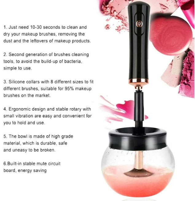 Aura Sonic Electric Makeup Brush Cleaner - Black